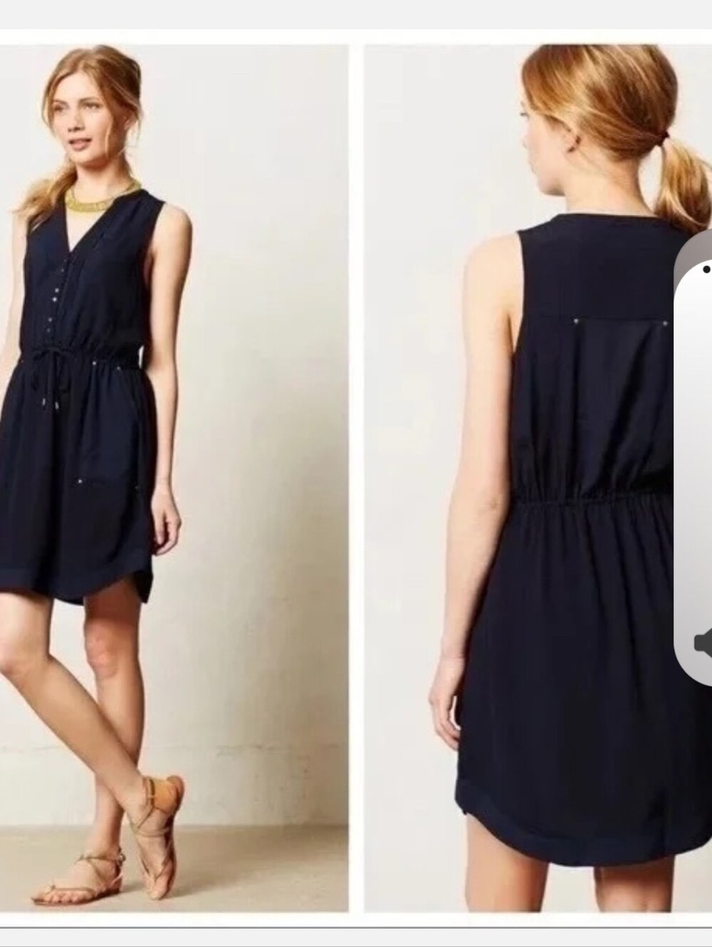 Maeve Navy Sleeveless Mini Dress